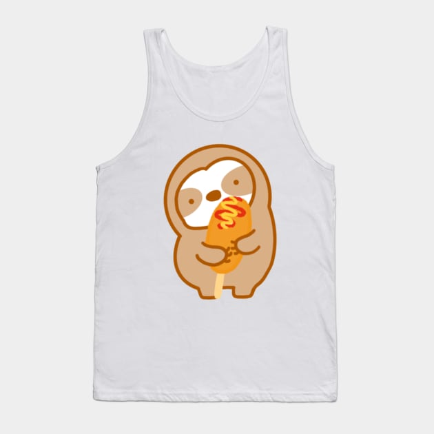 Cute Corn Dog Sloth Tank Top by theslothinme